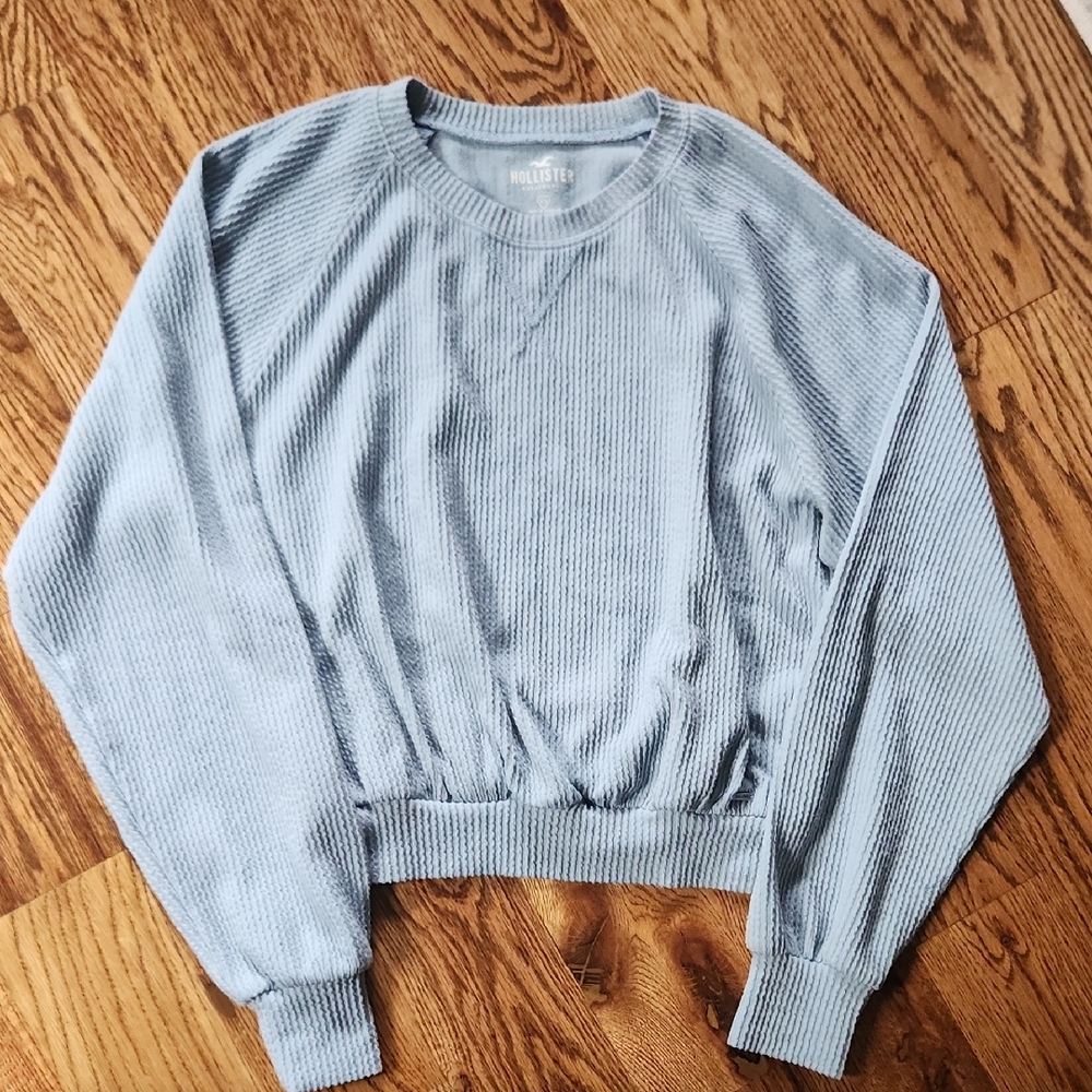 Hollister Sky Blue Textured Pullover XS